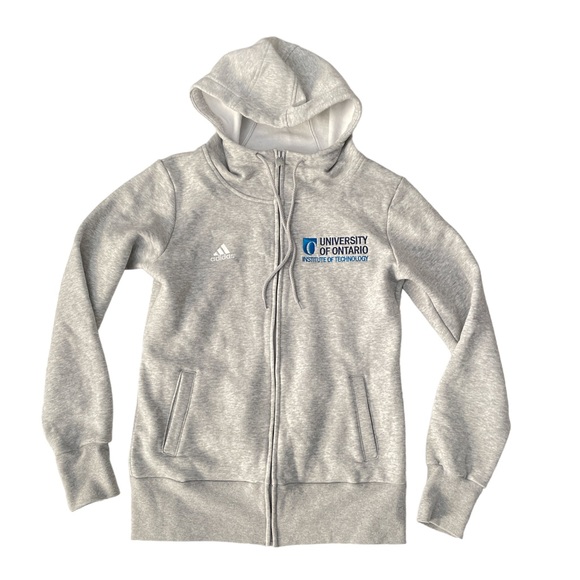 Adidas University Of Ontario Heather Gray Sweatshirt Hoodie Sz M - Picture 1 of 8